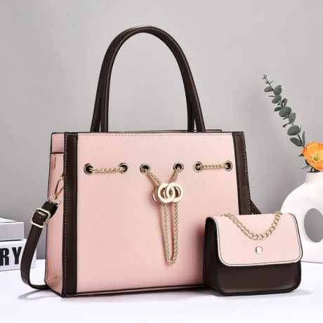 brownkhaki-leather-2-in-1-ladies-shoulder-hand-bag-big-0