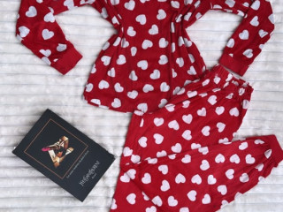 women-premium-cozy-lounge-set-in-red-white-polka-dot